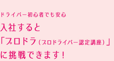 「プロドラ(プロドライバー認定講座)」に挑戦できます